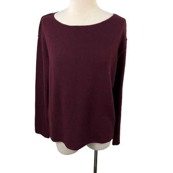 NWOT SWEET ROMEO Burgundy Deep Red Super Soft Crew Neck Sweater‎ (S) - Picture 8 of 8